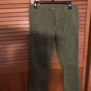Jcrew andie  pants, olive. Washed and hanged dry